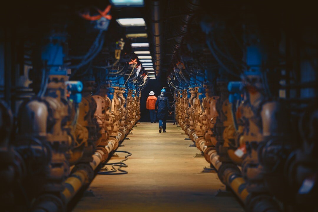 A person walking in a tunnel