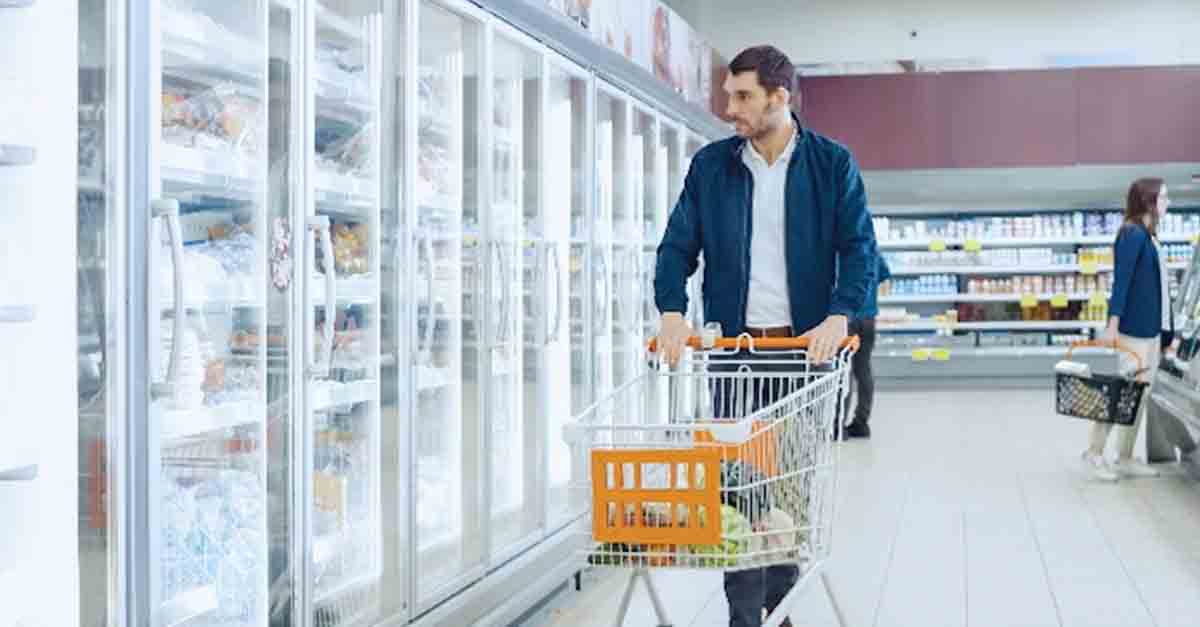 A man doing grocery shopping